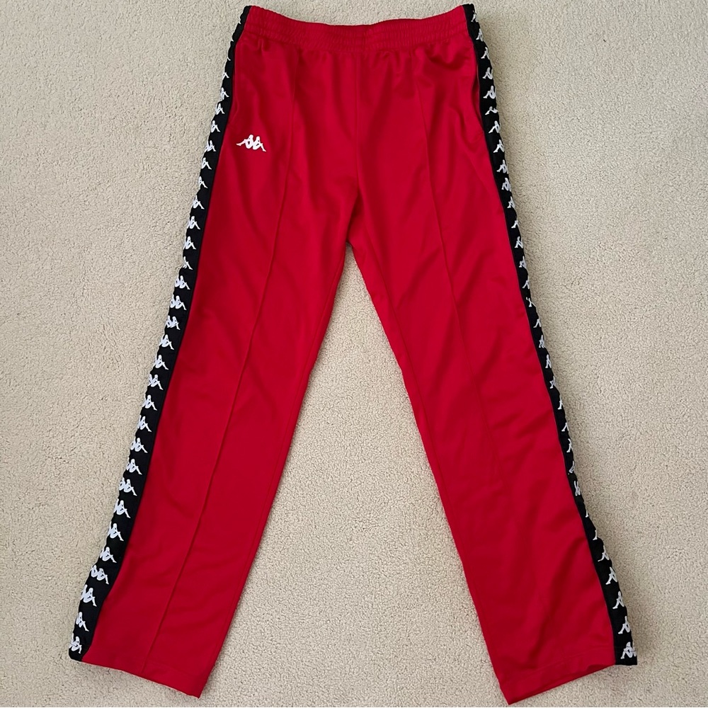 Kappa 222 Banda Astoriazz Side Snap Track Pant unisex Size Large Red